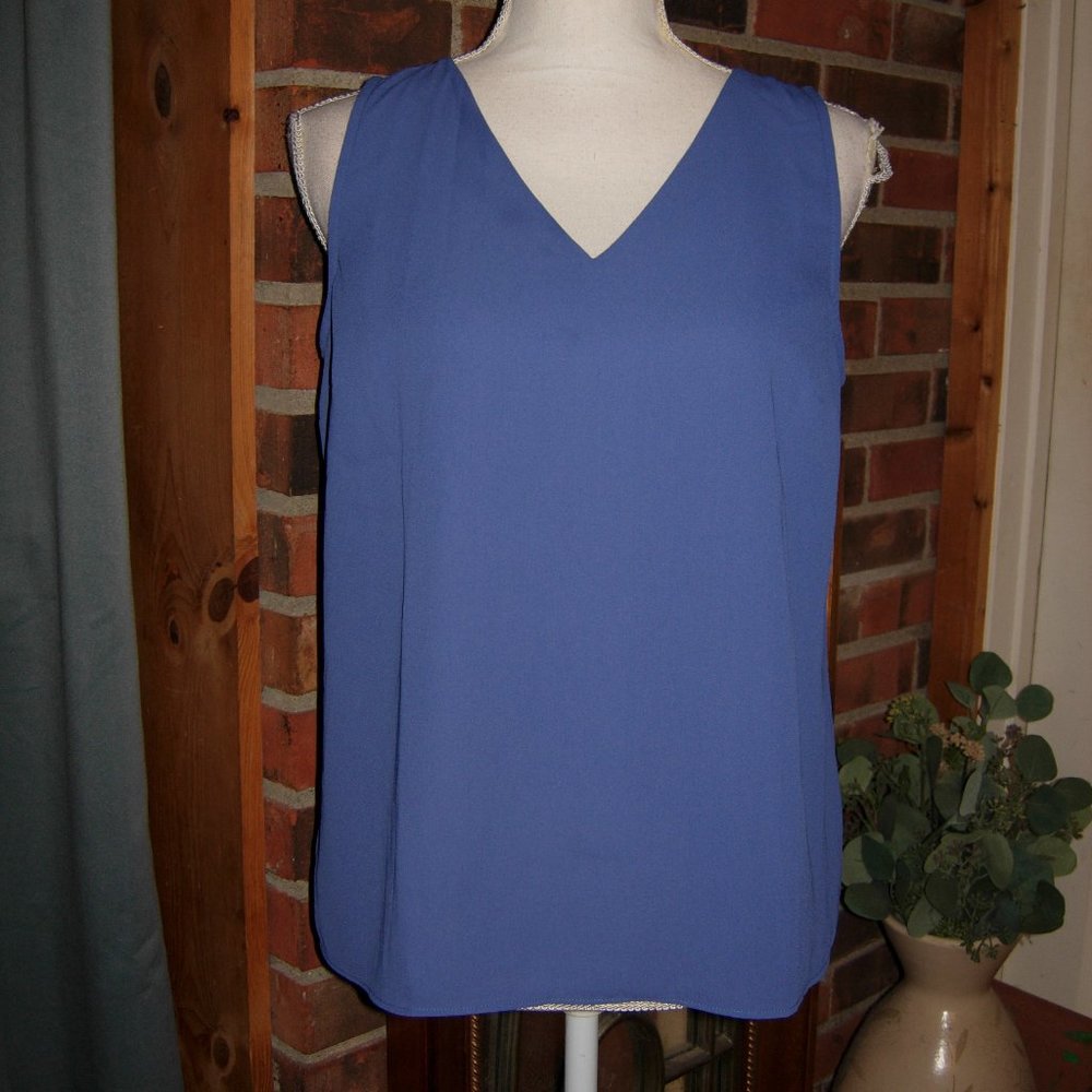 Nine West Purple V-Neck Sleeveless Top S